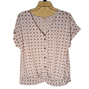 Flower and feather women's top size L.